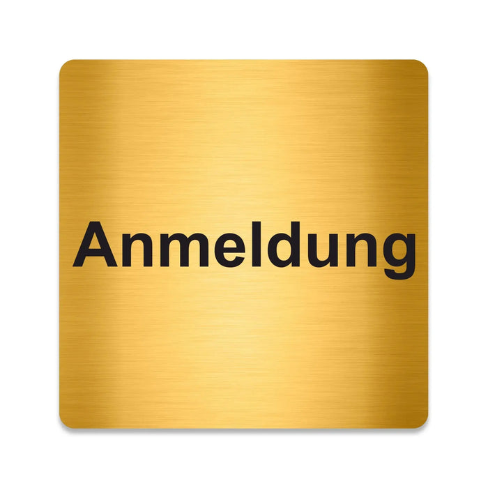Blacked LaserTEC Leitsysteme - Acryl Schild - Eckig 12 x 12 cm - Selbstklebend - Gold gebürstet - Metall-Optik - UV beständig - Für Innen und Außen (Achtung)