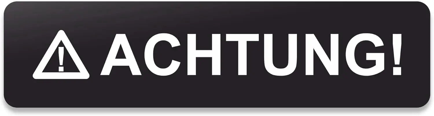 Blacked LaserTEC Leitsysteme - Acryl Schild - Eckig 4 x 16 cm - Selbstklebend - Schwarz Matt - UV beständig - Für Innen und Außen (Achtung)