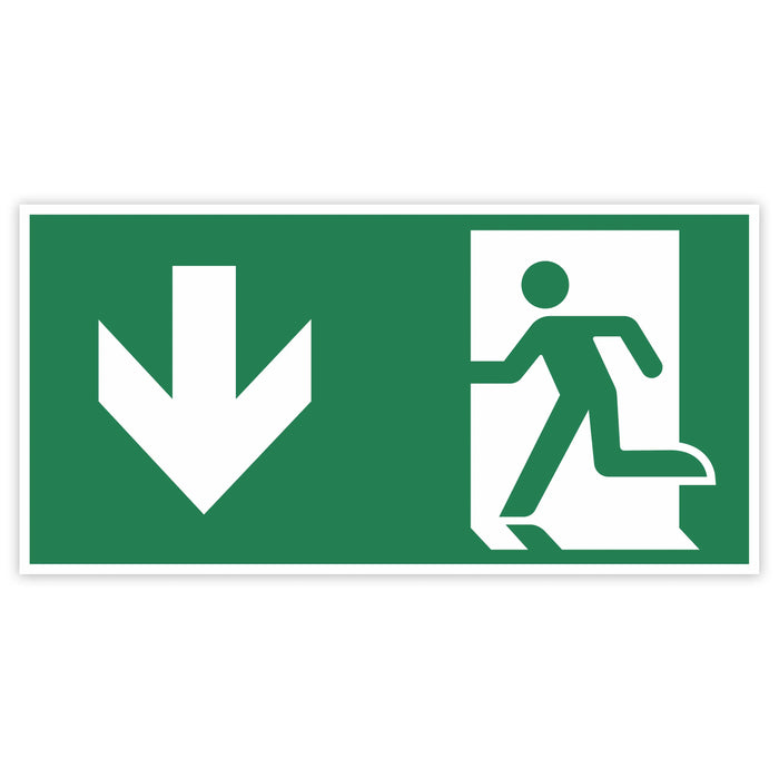 Schild Rettungszeichen 150x300mm - DIN EN ISO 7010 - ASR A1.3 - Fluchtweg 15x30cm für Innen und Aussen - PVC Aufkleber - selbstklebend becline