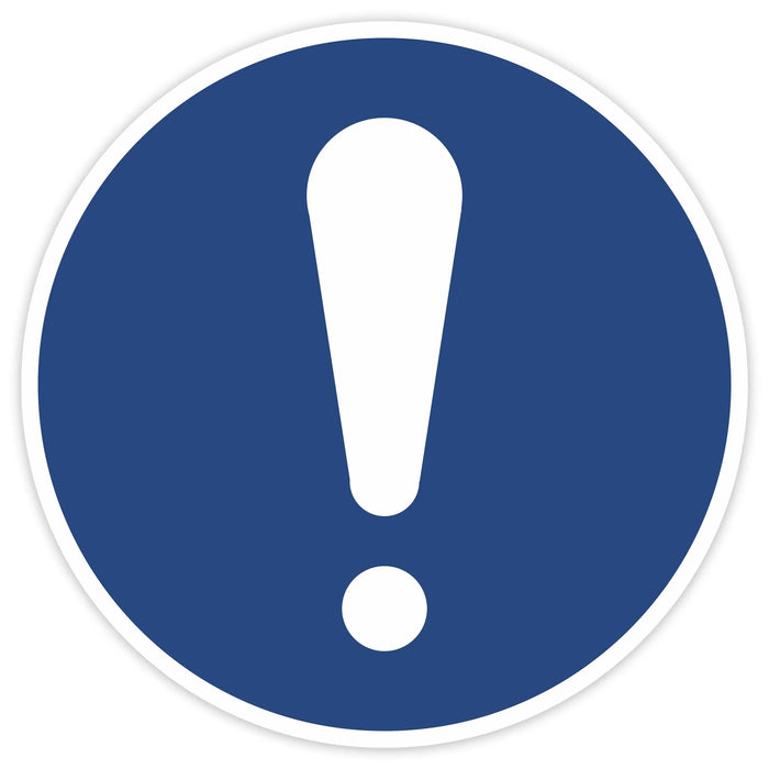 Schild Rund 200mm Durchmesser - DIN EN ISO 7010 - DIN 115 - ASR A1.3 - Gebotszeichen 20cm für Innen und Aussen - PVC Aufkleber - selbstklebend becline