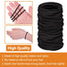 TIYUPA 100 Stück elastische Haarbänder, 2 mm elastische Haargummis, Pferdeschwanzhalter, große Haargummis ohne Metall, sanfte Gummibänder für Damen, Herren, Mädchen, Kinder, Schwarz