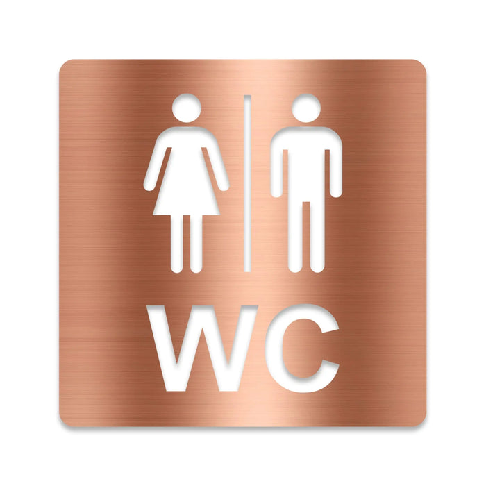 3D WC Schild, Hochglanz, Matt, selbstklebend, Damen, Herren, Türschild, Piktogramm, Markierung, Toilette, Acryl/Holz (Beere)