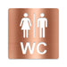 3D WC Schild, Hochglanz, Matt, selbstklebend, Damen, Herren, Türschild, Piktogramm, Markierung, Toilette, Acryl/Holz (Beere)