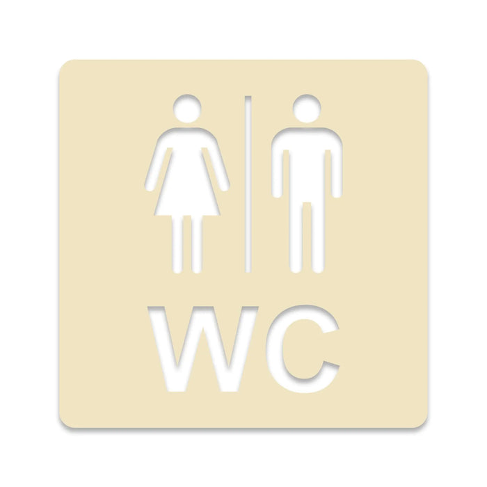 3D WC Schild, Hochglanz, Matt, selbstklebend, Damen, Herren, Türschild, Piktogramm, Markierung, Toilette, Acryl/Holz (Beere)