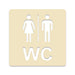 3D WC Schild, Hochglanz, Matt, selbstklebend, Damen, Herren, Türschild, Piktogramm, Markierung, Toilette, Acryl/Holz (Beere)