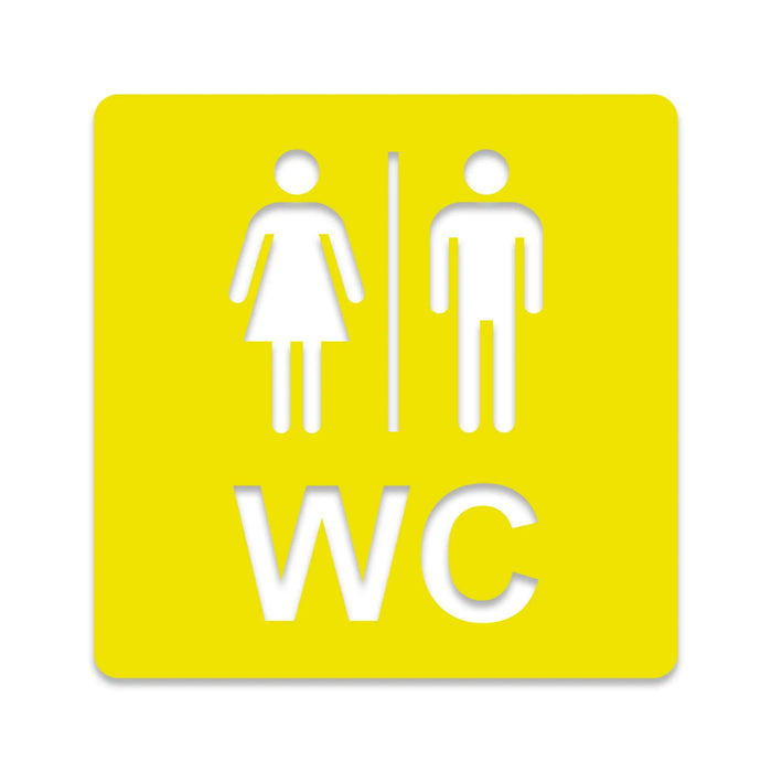 3D WC Schild, Hochglanz, Matt, selbstklebend, Damen, Herren, Türschild, Piktogramm, Markierung, Toilette, Acryl/Holz (Beere)