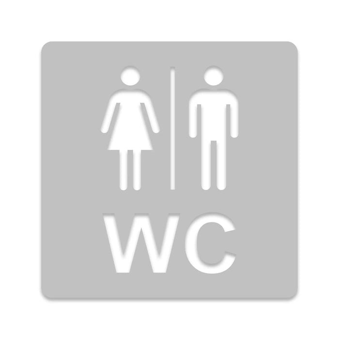 3D WC Schild, Hochglanz, Matt, selbstklebend, Damen, Herren, Türschild, Piktogramm, Markierung, Toilette, Acryl/Holz (Beere)