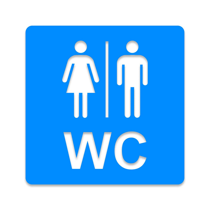 3D WC Schild, Hochglanz, Matt, selbstklebend, Damen, Herren, Türschild, Piktogramm, Markierung, Toilette, Acryl/Holz (Beere)