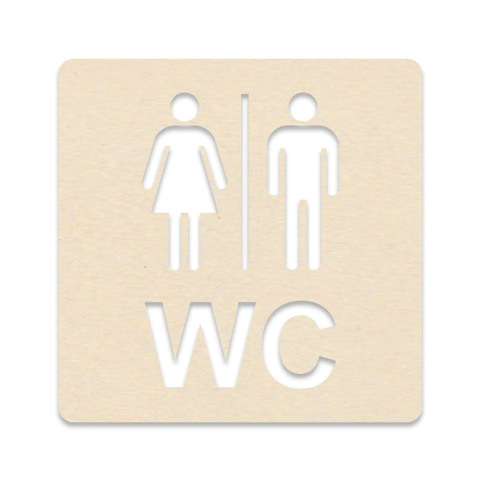 3D WC Schild, Hochglanz, Matt, selbstklebend, Damen, Herren, Türschild, Piktogramm, Markierung, Toilette, Acryl/Holz (Beere)