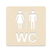 3D WC Schild, Hochglanz, Matt, selbstklebend, Damen, Herren, Türschild, Piktogramm, Markierung, Toilette, Acryl/Holz (Beere)