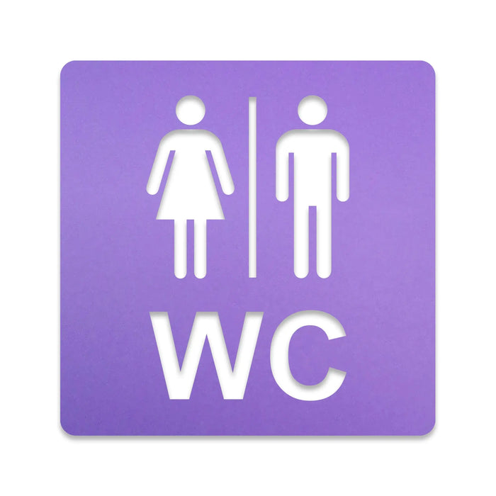 3D WC Schild, Hochglanz, Matt, selbstklebend, Damen, Herren, Türschild, Piktogramm, Markierung, Toilette, Acryl/Holz (Beere)