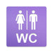 3D WC Schild, Hochglanz, Matt, selbstklebend, Damen, Herren, Türschild, Piktogramm, Markierung, Toilette, Acryl/Holz (Beere)