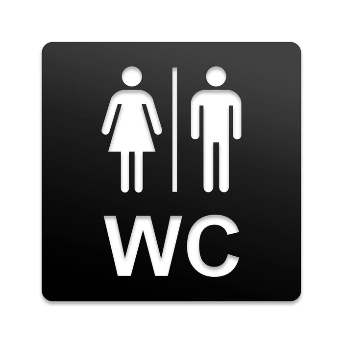 3D WC Schild, Hochglanz, Matt, selbstklebend, Damen, Herren, Türschild, Piktogramm, Markierung, Toilette, Acryl/Holz (Beere)