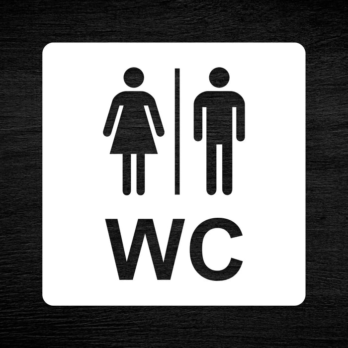 3D WC Schild, Hochglanz, Matt, selbstklebend, Damen, Herren, Türschild, Piktogramm, Markierung, Toilette, Acryl/Holz (Beere)