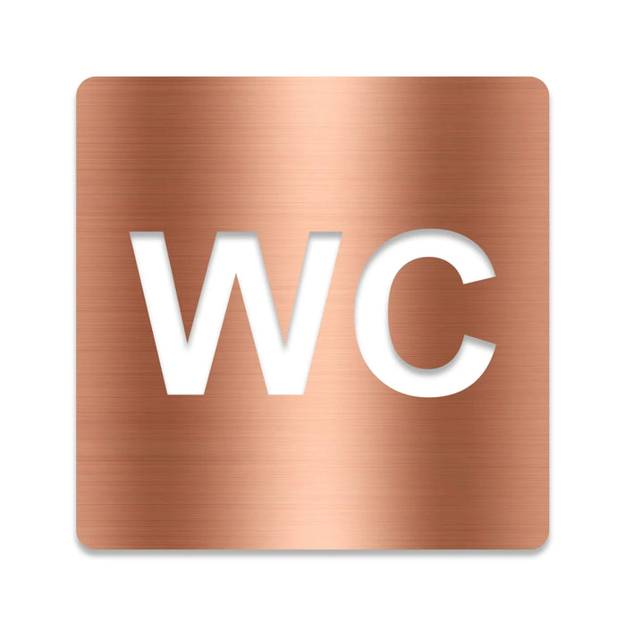 3D WC Schild, Hochglanz, selbstklebend, Damen, Herren, Türschild, Hinweis, Toilette, Acryl/Holz (Beere)