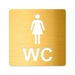 3D WC Schild, Metall-Optik, Hochglanz/Matt, selbstklebend, Damen, Herren, Türschild, Hinweisschild, Toilette, Acryl/Holz (Damen, Beere)