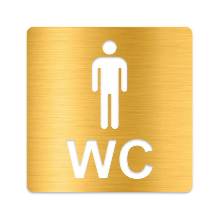 3D WC Schild, Metall-Optik, Hochglanz/Matt, selbstklebend, Damen, Herren, Türschild, Hinweisschild, Toilette, Acryl/Holz (Damen, Beere)