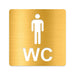 3D WC Schild, Metall-Optik, Hochglanz/Matt, selbstklebend, Damen, Herren, Türschild, Hinweisschild, Toilette, Acryl/Holz (Damen, Beere)