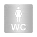 3D WC Schild, Metall-Optik, Hochglanz/Matt, selbstklebend, Damen, Herren, Türschild, Hinweisschild, Toilette, Acryl/Holz (Damen, Beere)