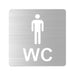 3D WC Schild, Metall-Optik, Hochglanz/Matt, selbstklebend, Damen, Herren, Türschild, Hinweisschild, Toilette, Acryl/Holz (Damen, Beere)