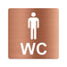 3D WC Schild, Metall-Optik, Hochglanz/Matt, selbstklebend, Damen, Herren, Türschild, Hinweisschild, Toilette, Acryl/Holz (Damen, Beere)