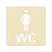 3D WC Schild, Metall-Optik, Hochglanz/Matt, selbstklebend, Damen, Herren, Türschild, Hinweisschild, Toilette, Acryl/Holz (Damen, Beere)