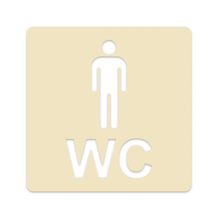 3D WC Schild, Metall-Optik, Hochglanz/Matt, selbstklebend, Damen, Herren, Türschild, Hinweisschild, Toilette, Acryl/Holz (Damen, Beere)