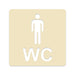 3D WC Schild, Metall-Optik, Hochglanz/Matt, selbstklebend, Damen, Herren, Türschild, Hinweisschild, Toilette, Acryl/Holz (Damen, Beere)