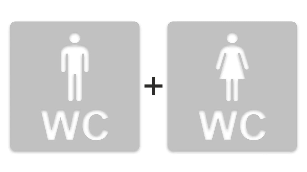 3D WC Schild, Metall-Optik, Hochglanz/Matt, selbstklebend, Damen, Herren, Türschild, Hinweisschild, Toilette, Acryl/Holz (Damen, Beere)