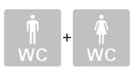 3D WC Schild, Metall-Optik, Hochglanz/Matt, selbstklebend, Damen, Herren, Türschild, Hinweisschild, Toilette, Acryl/Holz (Damen, Beere)