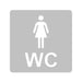 3D WC Schild, Metall-Optik, Hochglanz/Matt, selbstklebend, Damen, Herren, Türschild, Hinweisschild, Toilette, Acryl/Holz (Damen, Beere)