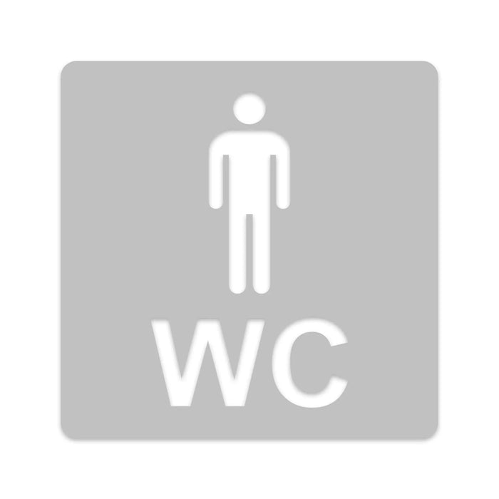 3D WC Schild, Metall-Optik, Hochglanz/Matt, selbstklebend, Damen, Herren, Türschild, Hinweisschild, Toilette, Acryl/Holz (Damen, Beere)