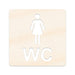 3D WC Schild, Metall-Optik, Hochglanz/Matt, selbstklebend, Damen, Herren, Türschild, Hinweisschild, Toilette, Acryl/Holz (Damen, Beere)