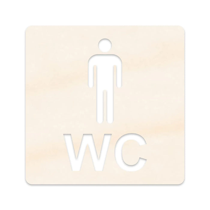 3D WC Schild, Metall-Optik, Hochglanz/Matt, selbstklebend, Damen, Herren, Türschild, Hinweisschild, Toilette, Acryl/Holz (Damen, Beere)