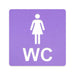 3D WC Schild, Metall-Optik, Hochglanz/Matt, selbstklebend, Damen, Herren, Türschild, Hinweisschild, Toilette, Acryl/Holz (Damen, Beere)