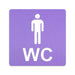 3D WC Schild, Metall-Optik, Hochglanz/Matt, selbstklebend, Damen, Herren, Türschild, Hinweisschild, Toilette, Acryl/Holz (Damen, Beere)