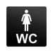 3D WC Schild, Metall-Optik, Hochglanz/Matt, selbstklebend, Damen, Herren, Türschild, Hinweisschild, Toilette, Acryl/Holz (Damen, Beere)