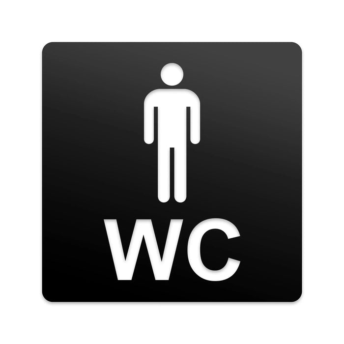 3D WC Schild, Metall-Optik, Hochglanz/Matt, selbstklebend, Damen, Herren, Türschild, Hinweisschild, Toilette, Acryl/Holz (Damen, Beere)