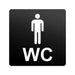 3D WC Schild, Metall-Optik, Hochglanz/Matt, selbstklebend, Damen, Herren, Türschild, Hinweisschild, Toilette, Acryl/Holz (Damen, Beere)
