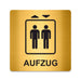 Blacked LaserTEC Leitsysteme - Acryl Schild - Eckig 12 x 12 cm - Selbstklebend - Gold gebürstet - Metall-Optik - UV beständig - Für Innen und Außen (Achtung)