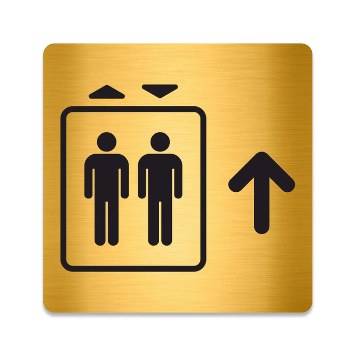 Blacked LaserTEC Leitsysteme - Acryl Schild - Eckig 12 x 12 cm - Selbstklebend - Gold gebürstet - Metall-Optik - UV beständig - Für Innen und Außen (Achtung)