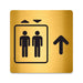 Blacked LaserTEC Leitsysteme - Acryl Schild - Eckig 12 x 12 cm - Selbstklebend - Gold gebürstet - Metall-Optik - UV beständig - Für Innen und Außen (Achtung)
