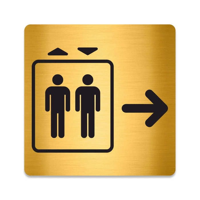 Blacked LaserTEC Leitsysteme - Acryl Schild - Eckig 12 x 12 cm - Selbstklebend - Gold gebürstet - Metall-Optik - UV beständig - Für Innen und Außen (Achtung)