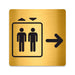 Blacked LaserTEC Leitsysteme - Acryl Schild - Eckig 12 x 12 cm - Selbstklebend - Gold gebürstet - Metall-Optik - UV beständig - Für Innen und Außen (Achtung)