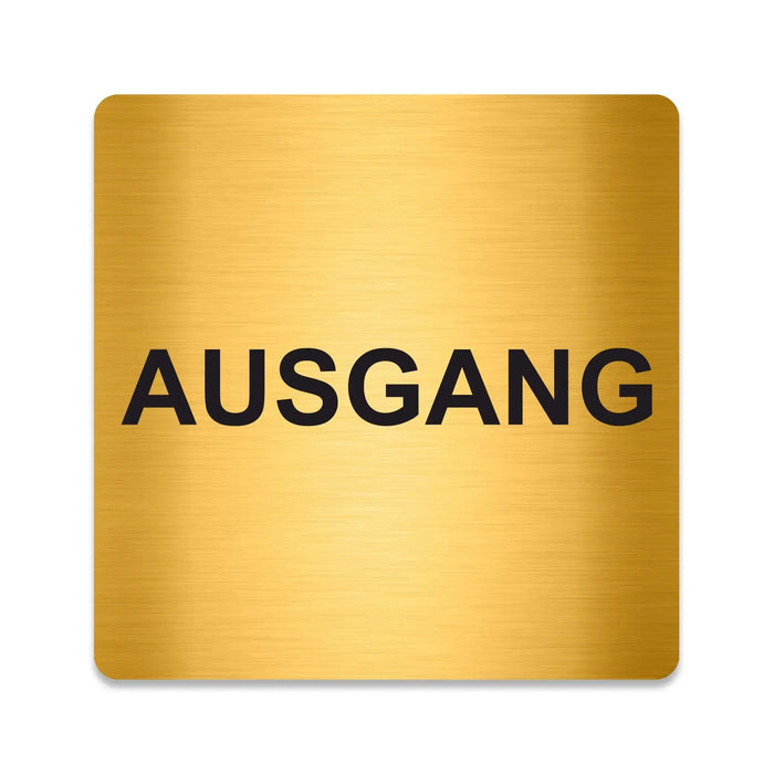 Blacked LaserTEC Leitsysteme - Acryl Schild - Eckig 12 x 12 cm - Selbstklebend - Gold gebürstet - Metall-Optik - UV beständig - Für Innen und Außen (Achtung)
