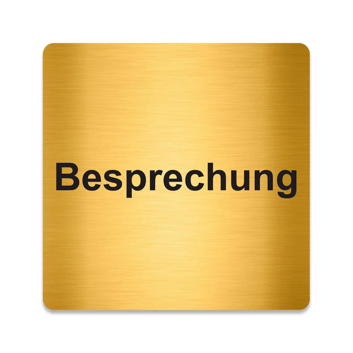 Blacked LaserTEC Leitsysteme - Acryl Schild - Eckig 12 x 12 cm - Selbstklebend - Gold gebürstet - Metall-Optik - UV beständig - Für Innen und Außen (Achtung)