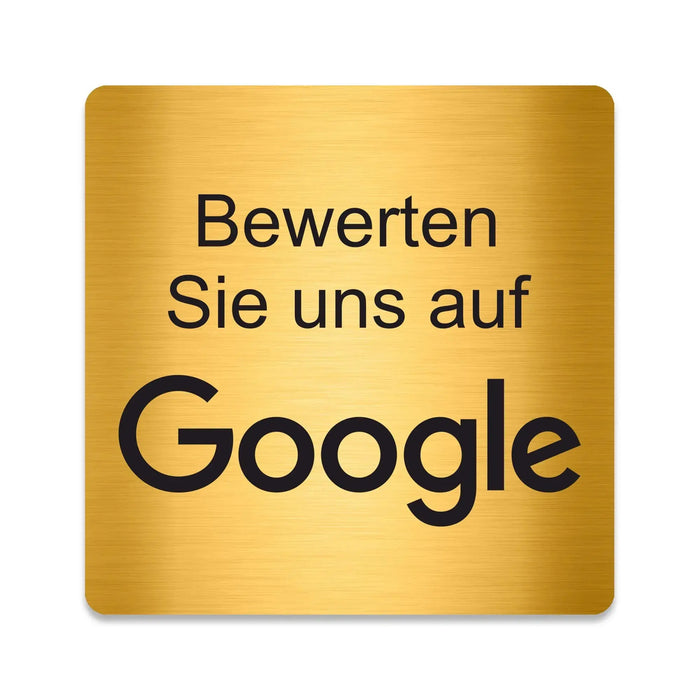 Blacked LaserTEC Leitsysteme - Acryl Schild - Eckig 12 x 12 cm - Selbstklebend - Gold gebürstet - Metall-Optik - UV beständig - Für Innen und Außen (Achtung)