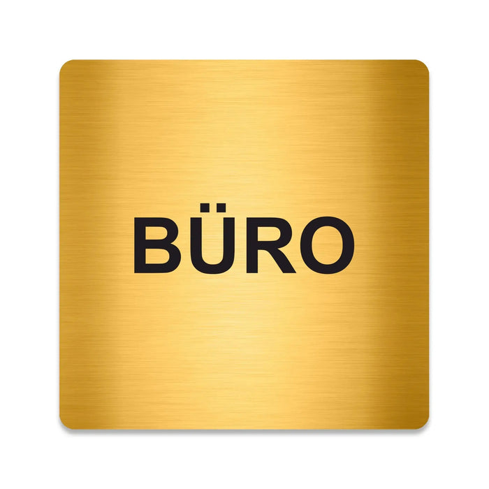 Blacked LaserTEC Leitsysteme - Acryl Schild - Eckig 12 x 12 cm - Selbstklebend - Gold gebürstet - Metall-Optik - UV beständig - Für Innen und Außen (Achtung)