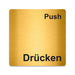Blacked LaserTEC Leitsysteme - Acryl Schild - Eckig 12 x 12 cm - Selbstklebend - Gold gebürstet - Metall-Optik - UV beständig - Für Innen und Außen (Achtung)