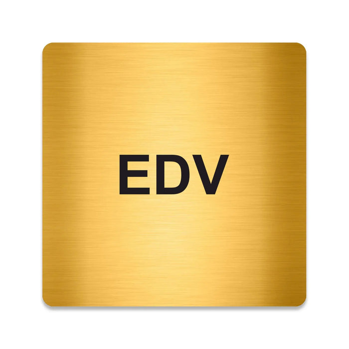 Blacked LaserTEC Leitsysteme - Acryl Schild - Eckig 12 x 12 cm - Selbstklebend - Gold gebürstet - Metall-Optik - UV beständig - Für Innen und Außen (Achtung)